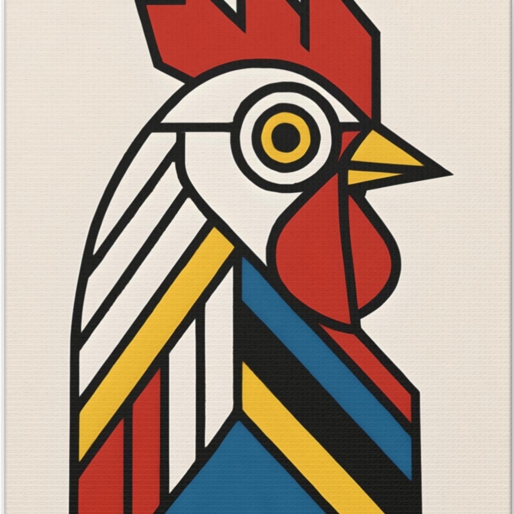 Colorful Geometric Bird Art Canvas 12x16